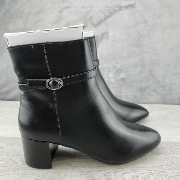 Anne Klein Shoes - AK Anne Klein Women Size 8 Kalana Black  Over Ankle Iflex Side Zip Faux Leather